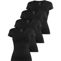 Janice Kurzarmshirt 4 x Damen T-Shirt Nysa Figurbetontes Shirt aus Baumwolle
