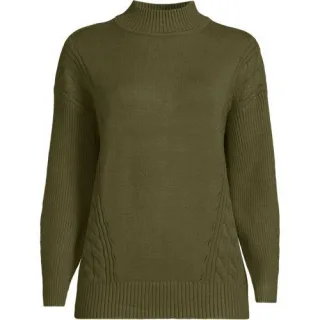 Stehkragenpullover Silk Touch für Damen, Damen, size: regular, Elfenbein, Polyester/Nylon/Viskose, by Lands' End