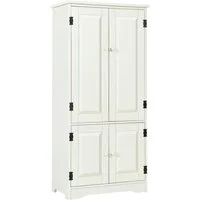COSTWAY Mehrzweckschrank mit Türen & verstellbarem Regal,Vorratsschrank Holz