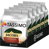 TASSIMO Kaffee Kapseln Jacobs Café Au Lait T Discs 5 x 16 Getränke, (Packung, 5er Pack)