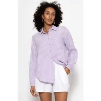 SASSYCLASSY Hemdbluse Gestreifte Musselin Hemdbluse für Damen Zeitlose Langarmbluse mit Hemdkragen und Manschettenärmeln