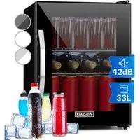 Klarstein Getränkekühlschrank Beersafe M Onyx Getränkekühlschrank 33 L Glastür schwarz 10034847, 55.2 cm hoch, 40.3 cm breit, Mini Kühlschrank ohne Gefrierfach klein Getränkekühlschrank Glastür