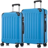 YONSLY Trolleyset Hartschalen-Reisekoffer Rollkoffer Trolley Gepäckset aus ABS, 4 Rollen, (Reiseset, 2 tlg., Größen L&XL), mit 360° Doppelrollen, Zahlenschloss und ergonomischem Gummigriff