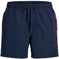 Jack & Jones PlusSize Badeshorts JPSTMAUI WAVE LOGO SWIM SHORTS SN PLS Kunstfaser, mit elastischem Bund, normal geschnitten