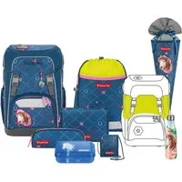 Step by Step Schulranzen GIANT „Horse Lima“, 10-teilig, blau (10-teilig, 10-tlg)