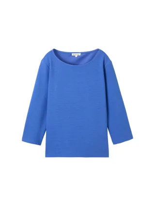 Tom Tailor - 3/4 Arm Shirt mit Struktur blau - Gr. - XXL