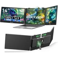 blackview Dual-Screen-Laptop-Bildschirm Monitor ultra-dünn LCD Extender Portabler Monitor (1920x1080 px, Full HD, IPS, 180°, 13,3-17,3 Zoll & Windows/Mac/Android/Chrome-Kompatibilität)