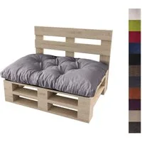 sunnypillow Sitzkissen Palettenkissen gesteppt Sitzkissen 120 x 60 x 12 cm, Grau