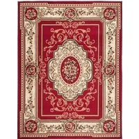 Mazovia Orientteppich Orientalisch Vintage Teppich Kurzflor Wohnzimmerteppich Rot, 70 x 130 cm, Fußbodenheizung