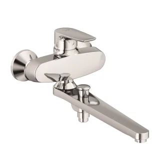 KLUDI PURE&SOLID Wannenfüll- und Brause-Einhandmischer ohne Brausegarnitur Auslauf 310 mm chrom 324910575