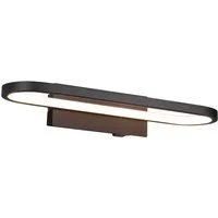 TRIO Leuchten LED Wandleuchte, LED fest integriert, Warmweiß, Ovale Bad-Lampe, Spiegel-Leuchte mit Schalter aus Metall, Breite: 40cm