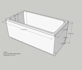 Neuesbad Wannenträger für Bette LaBette 130x70 SW10114