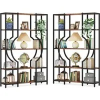Tribesigns Bücherregal 176cm Hoch Standregal, Freistehende 12 offene Regale, Bücherregale aus Holz mit Metallrahmen für Wohnzimmer, Schlafzimmer
