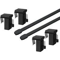 dekondo Gardinenstange Vitragestange "Bali" - 2 Stück -, ausziehbar, Fenstermontage, ohne Bohren, ohne Kleben, inkl. 4x klemmbare Fensterhaken für einen Klemmbereich von 10-27 mm