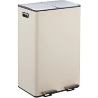 relaxdays Mülleimer Küche 2x 30 Lit, Beige