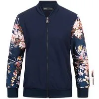 CLOUD 5IVE Bomberjacke CLOUD 5IVE Blouson with Flower Print Sleeves (1-St)