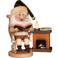 Christian Ulbricht Räuchermännchen Set Wichtel im Schaukelstuhl mit Kamin (31,5cm) Räuchermann von Chris