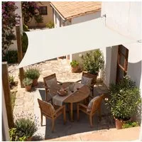 SUNULA Sonnensegel Balkon 160g/m² Polyester UV Schutz Sonnenschutz Terrasse Garten, Rechteckig, Creme 2 x 3 m