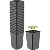Garronda Blumentopf Kunststoff hoch eckig mit Drainagelöchern für Garten GD-0201 (20 St., 20er Set)