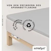 Schlafgut Spannbettlaken PURE TOPPER Bio-Baumwolle mit Elasthan 170 g/m² für Topper bis 10 cm, Jersey-Elasthan, Gummizug: rundum, (1 Stück), PREMIUM Laken für Matratzen bis 10 cm Höhe, dehnbar, blickdicht