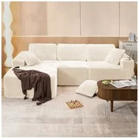 Aivermeil Sofa Modernes Modulares Wolkensofa 282cm L-Form, Bodensofa, Ecksofa 3–4 Sitzer ohne Montage für Wohn- und Schlafzimmer