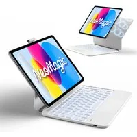 Inateck Magnetische Tastatur Hülle für iPad A16 11/10 Gen, Magic Keyboard iPad-Tastatur (Großes Trackpad,LED Anzeige,7 Farben Hinterleuchtet,mit Stifthalter)
