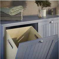 Vicco Wäscheschrank Bianco, Grau, 83 x 80 cm mit 2 Wäschekörben (1-St)