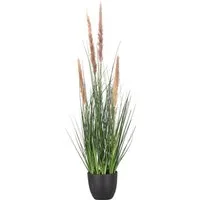 Kunstgras Grasbusch Cortaderia selloana, Creativ green, mit Naturwedeln