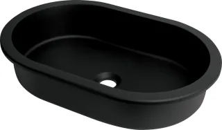 Neuesbad Serie 600 Waschbecken Granit Unterbau/Einbau, Oval, Schwarz NB1DECQSNU6U1