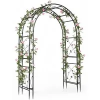 COSTWAY Rosenbogen, Gartenbogen aus Metall stabil, rankbogen cortenstahl