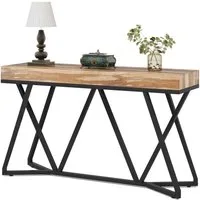 Tribesigns Konsolentisch 140cm Konsolentisch, Holz-Eingangstisch mit einzigartigem Metallsockel