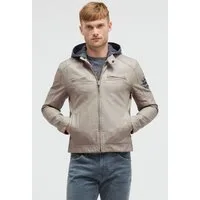 CAMP DAVID Lederimitatjacke mit abtrennbarer Kapuze