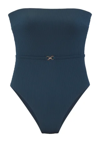 LASCANA - Buffalo LM Badeanzug Bandeau dk petrol - Gr. - 34