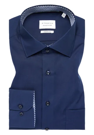 ETERNA - Original Shirt Popeline verkürzter Arm (59 cm) navy - Gr. - 43