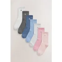 Next Kurzsocken Socken mit Baumwolle und Herzstickerei, 7er-Pack (7-Paar)