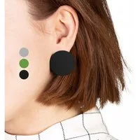 ALEXASCHA Paar Ohrstecker Runde Statement Ohrringe in schwarz, grün & grau • 30mm