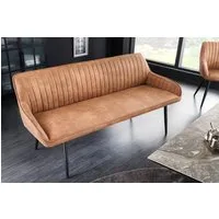 riess-ambiente Sitzbank TURIN 160cm braun/schwarz – Microfaser, Metallbeine, mit Armlehne (Einzelartikel, 1-St), mit Ziersteppung & Sitzkomfort – ideal für Ess- oder Wohnzimmer
