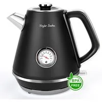 Taylor Swoden Wasserkocher Retro Wasserkocher 1,7L, 2200W, Temperaturanzeige, mit Kalkfilter, 2200,00 W, Mit Wasserstandsanzeige, Drehbare Basis, Abschaltautomatik, Edelstahl