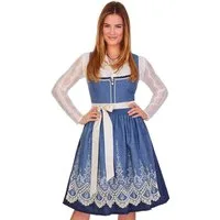 Alpenfee Tracht Dirndl Midi Dirndl 2tlg. - NEVA - jeansblau