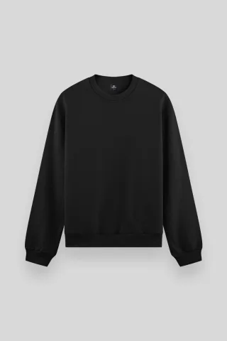 Herren Unifarben Rundhals-Sweatshirt