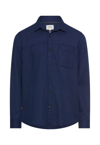 camel active - Langarmhemd aus reiner Baumwolle dark navy - Gr. - XL