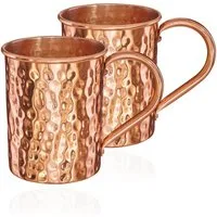 NKlaus Becher 2x Kupferbecher reines Kupfer (100) Kupfertasse Zylinder Moscow Mule, Kupfer