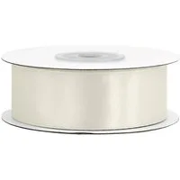 Creativery Satinband, Satinband 25mm x 25m Rolle Creme