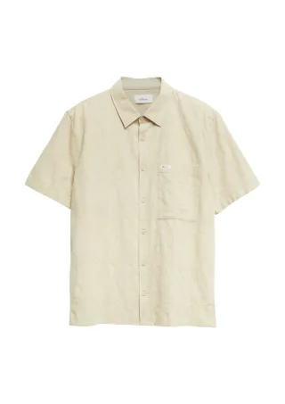 s.Oliver Red Label - Kurzarmhemd im Regular Fit beige - Gr. - S