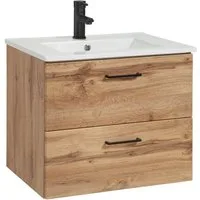 welltime Waschtisch Trento in verschiedenen Ausführungen inkl. Waschbecken, Badmöbel in Breite 60 cm, Badschrank Waschplatz mit 2 Schubladen