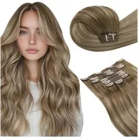 LuxusKollektion Echthaar-Extension Extensions Echthaar Clip Balayage Ombre 60cm-7PCS-150G 1.5#8 16 8