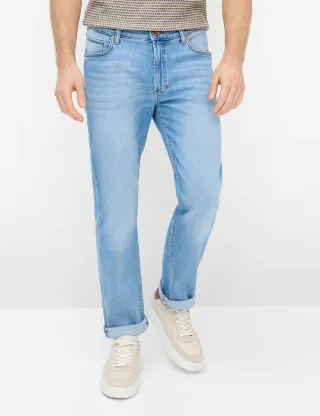 Brax Herren Five-Pocket-Hose Style CLINT WARM DAYS BLUE USED, denim hellblau, Gr. 42/34