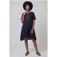 YC Fashion & Style Tunika Leinenkleid – luftiges Oversized Tunika-Kleid – One Size 34–44 dekorative Knopfdetails