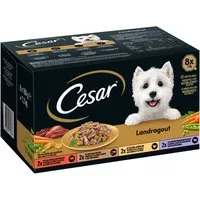 Cesar CESAR® Schale Multipack Landragout 4 Varietäten 8 x 150g, Nassfutter für: Hunde