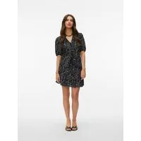 Vero Moda Kurzarmbluse VMEASY JOY 2/4 V-NECK FRILL TOP WVN Viskose, normal geschnitten